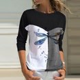 thumbnail image 2 of Moda mujer casual cuello redondo manga larga prind pullover blusa sudadera de moda Fridja  hkj796, 2 of 5