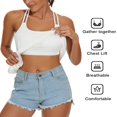 thumbnail image 3 of CHOK Camisoles à Soutien-Gorge Intégré pour Femmes, Bretelles Spaghetti Ajustables, Débardeur Sans Manches, Hauts d'Été, 3 of 6