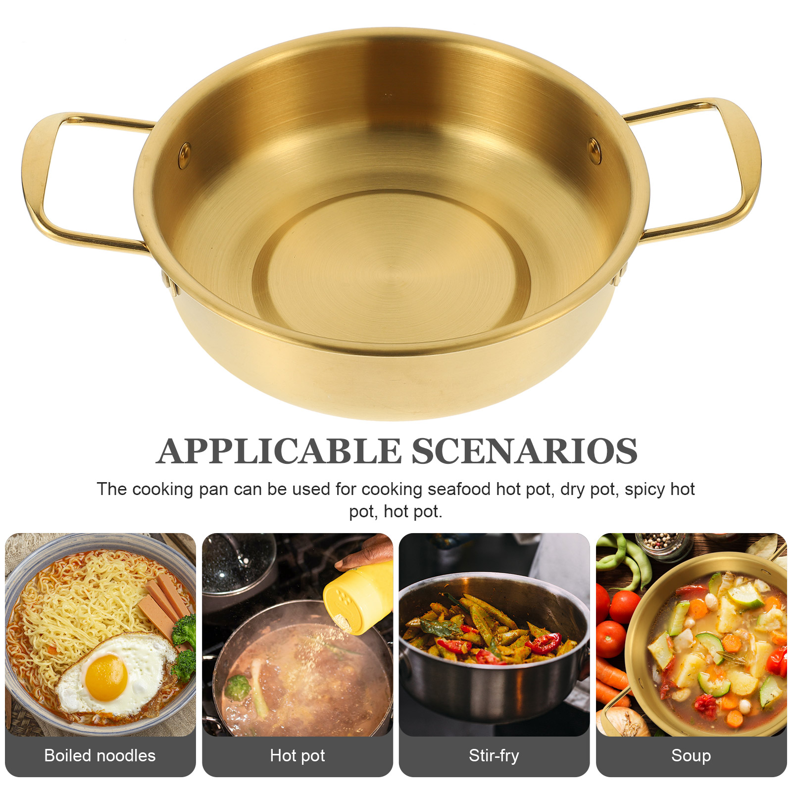 Multifunctional Seafood Pot Hot Stainless Metal Instant Noodle Steel
