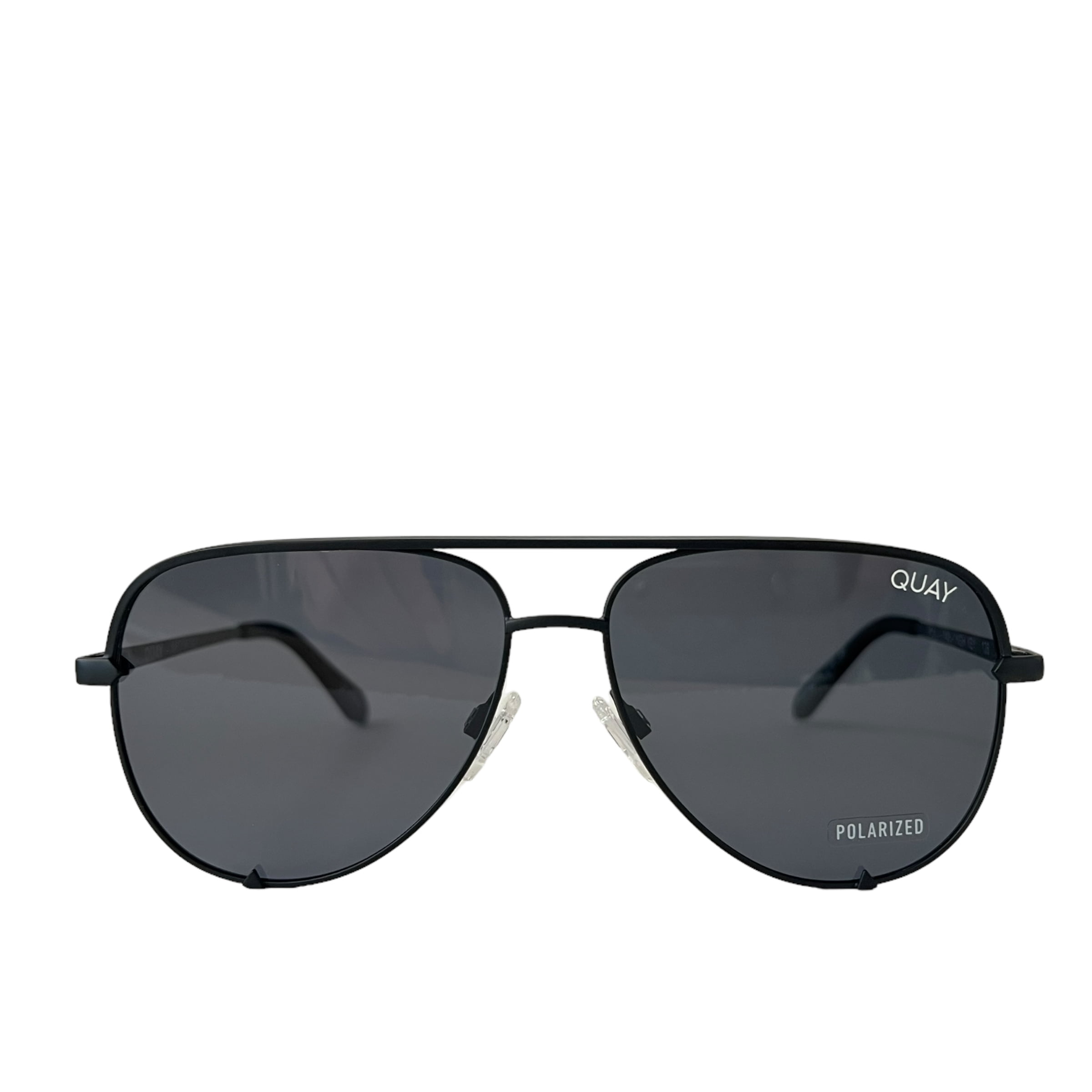Quay High Key Micro Polarized Sunglasses Black Smoke Aviators