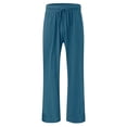 thumbnail image 4 of yunLCZ Womens Dress Pants Womens Cotton Casual Loose Pants Comfy Work Pants With Pockets Elastic High Waist Paper Bag Drawstring Pants Office Slacks, 4 of 4