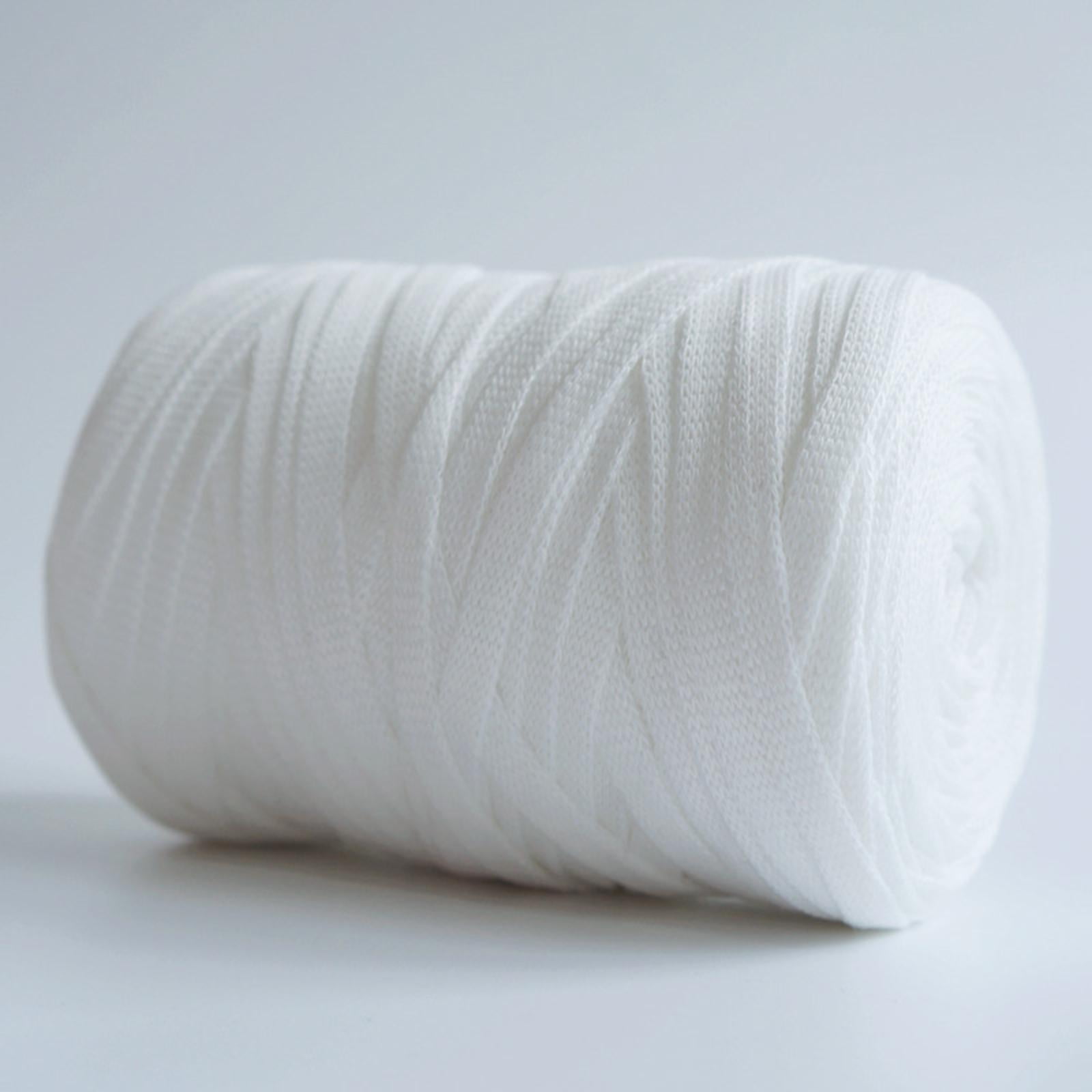 Knitting Yarn Spaghetti Yarn Blanket Cushion, Crocheting Chunky Yarn, Fabric Cloth Yarn for Rugs Bags, Cushion Throw Blanket White