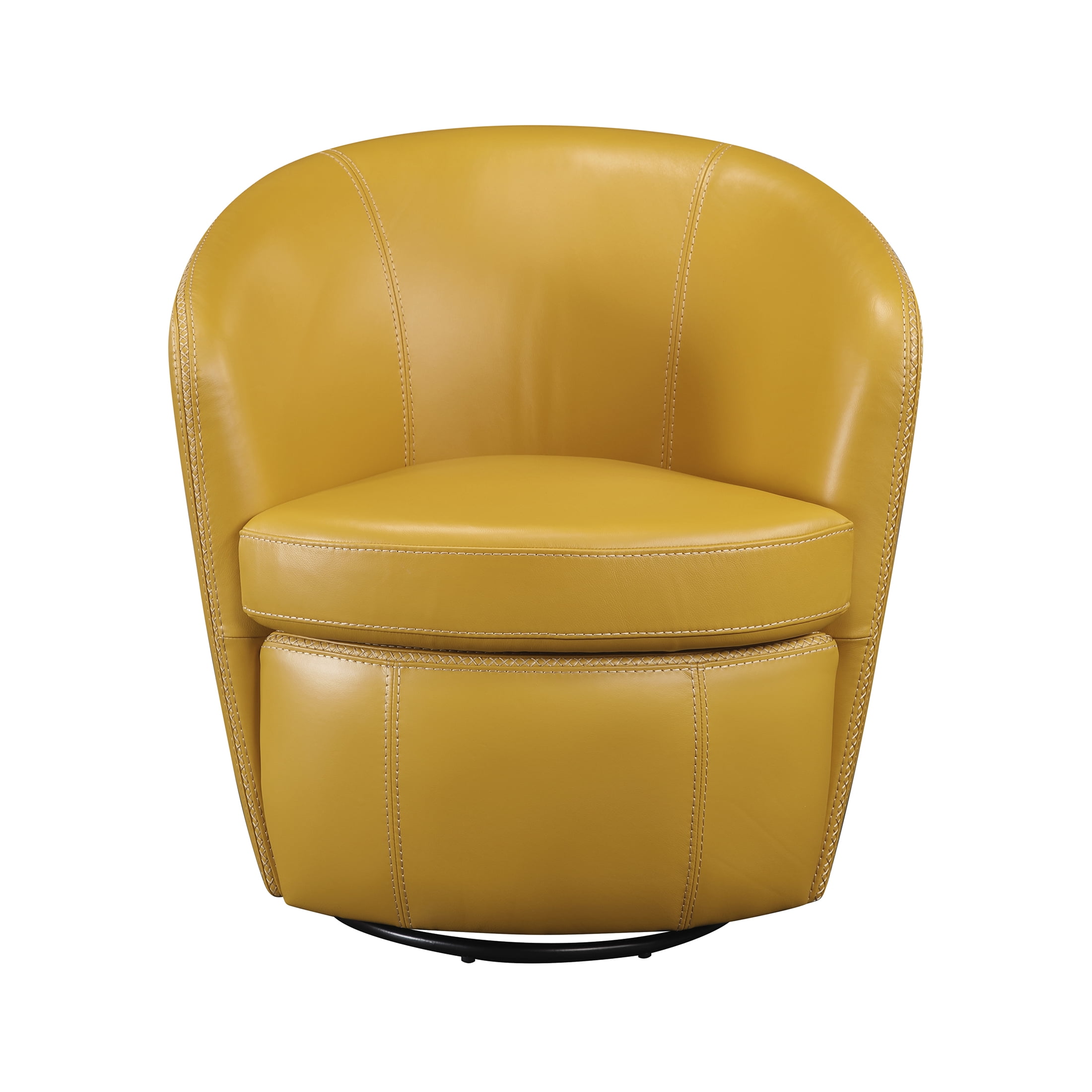 OakvillePark Evercliff Leather Swivel Chair, Yellow