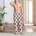 thumbnail image 5 of Uemuo Strawberry Pattern Men's Wide Leg Palazzo Lounge Pants with Pockets Light Weight Loose Comfy Casual Pajama Pants-Small, 5 of 9