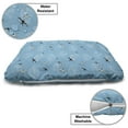 thumbnail image 3 of Retro Pet Bed, Flying Swallow Birds Abstract Clouds Lines Soft and Pastel Style Image, Resistant Pad for Dogs and Cats Cushion with Removable Cover, 24" x 39", Blue and Charcoal Grey, by Ambesonne, 3 of 4