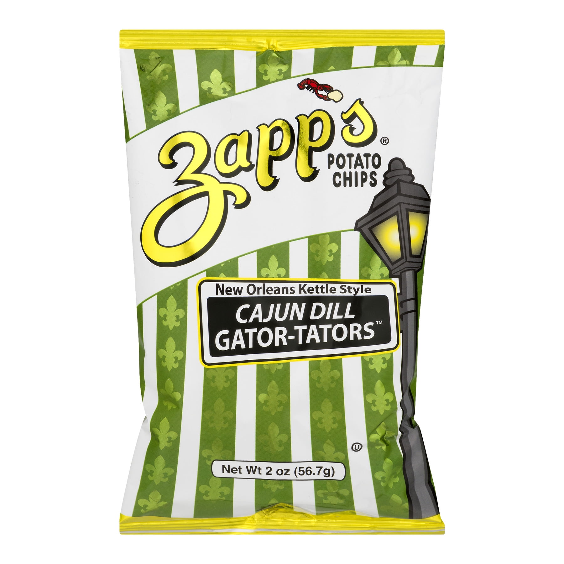 Zapp's New Orleans Kettle Style Potato Chips Cajun Dill GatorTators