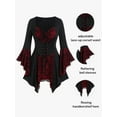 thumbnail image 4 of Rosegal Women's Gothic Bell Sleeve Skull Lace Handkerchief Halloween Tee, 4 of 4