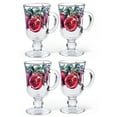 thumbnail image 2 of STP GOODS Pomegranate Glass Footed Irish Coffee Mug Set of 4 pcs 6.8 fl oz (200 ml) Irish Coffee Glasses Latte Mugs with Stem for Tea Hot Chocolate, Red and Clear, 2 of 3