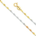 thumbnail image 1 of Solid 14k White Yellow and Rose Three Color Gold 1.5MM Twist Mirror Chain Necklace - 16 Inches, 1 of 2