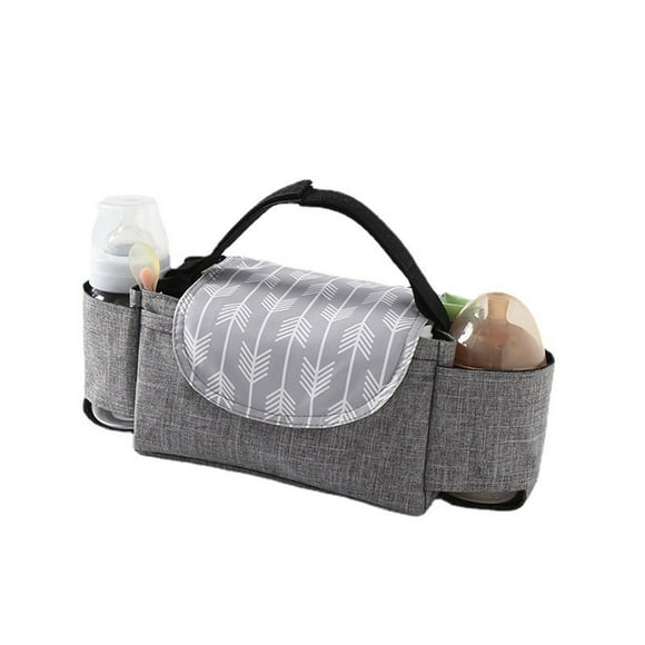 MKHSQHDG Today's Deals 1Pc Car Bag Stroller Pouch Organizer Wheel Chair Storage Tote Universal Stroller Organizer Stroller Bag Attachment Wheelchair Bag Cup Holder Polyester Feeding Bottle