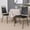 Black Vinyl/Gold Frame, variant on Emma + Oliver 4 Pack Trapezoidal Back Stacking Banquet Chair in Navy Pattern Fabric - Gold Frame