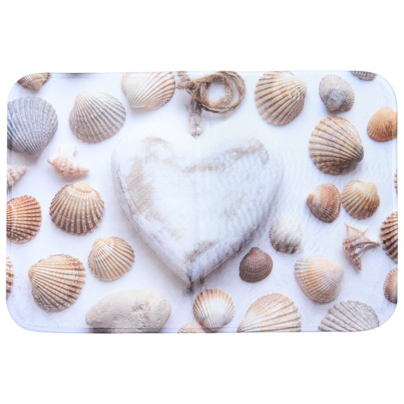 Non- Beach Theme Floor Mat Rug, Thick Doormat Carpet for Bathroom, Kitchen, Living Room Home Decor - Heart Stone Design