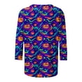 thumbnail image 4 of Sriper Halloween Printed Crew Neck 3/4 Sleeve Tunic Tops Loose Fit Beach Holiday Blouses Cute Plus Size Tunics Trendy Fall Fitted Shirts Camisetas Mujer Multicolor S, 4 of 5