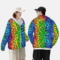 thumbnail image 3 of Rocae Multicolored Butterflies Print Breathable Sun Protection Hoodie Quick-Dry Lightweight Long Sleeve Hoodie Unisex Running Sports Shirt XX-Large, 3 of 9