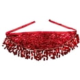 thumbnail image 4 of Ediodpoh Carnival Glitter Skirts for Women Belly Dance Scarf with Sequins Fringe Sash Wrap Performance Skirt for Dance Show Skirts for Women Red One Size, 4 of 4