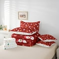 thumbnail image 6 of Homewish Cartoon Xmas Snowman 7-Piece Twin Bedding Sets,Sweet Christmas Cnady Cane Bedding Comforter Set,Red White Sheet Sets For Girls,Luxury Bedroom Decor Reversible, 6 of 8