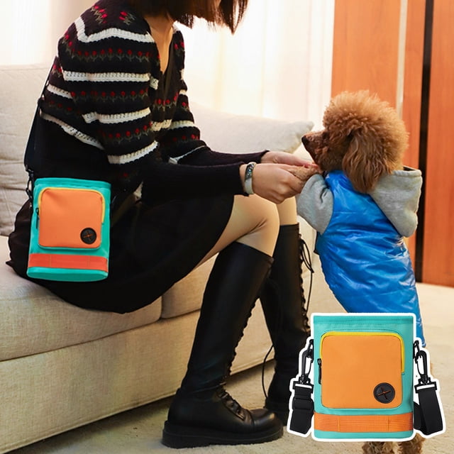CBFFDC Fournitures pour Animaux Cordon de Serrage Ajustable Pochette pour Gâteries pour Chien Distributeur à Bandoulière Rangement pour Collations pour Animaux Fournitures pour Animaux