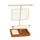 thumbnail image 5 of Organizador de joyas con soporte para pendientes, base de madera y colgantes. Base marrón, 5 of 9