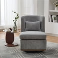 thumbnail image 2 of 25.2" Wide Chenille Upholstered 360° Swivel Chair / Ideal for Living Room, Office & More with Easy Assembly, 2 of 4
