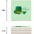 thumbnail image 3 of RYLABLUE Happy St. Patrick's Day Hat Set of 4 Coaster for Drinks, Absorbent Ceramic Stone Coasters Cup Mat with Cork Base for Home Kitchen Room Coffee Table Bar Decor, 3 of 4