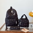 thumbnail image 2 of Weebloom Bow School Backpack With Lunch Box Pencil Case For Kids Girls Cute 3Pcs School Bags Set Large Capacity 3 Piece Cute Cartoon Travel Large Bookbag Middle High School College Black, 2 of 5
