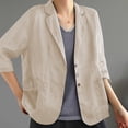 thumbnail image 6 of Taqqpue Womens Linen Blazer Casual Long Sleeve Lightweight Button Jackets Spring Summer Solid Color Suit Shirts, 6 of 6