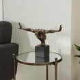 thumbnail image 3 of 4" x 11" Bronze Polystone Diver Sculpture with Black Base, by DecMode, 3 of 19