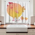 thumbnail image 2 of Ambesonne Chicken Kitchen Curtains, Mother Hen and Chicks, 55"x45", Pale Orange Dark Coral, 2 of 3