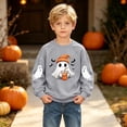 thumbnail image 5 of Fancifize Boys Girls Cute Ghost Graphic Fleece Sweatshirts, Halloween Holiday Print Pullover Tops for Kids 2-15 Years, 5 of 6