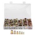thumbnail image 2 of 200PCS Écrou de Rivet Ensemble, Fileté Insert Écrou et Vis Assortiment Plaqué Couleur Zinc Acier au Carbone Assorti en M4-M10 1/4-20 Boîte Combinée Emballée, 2 of 7