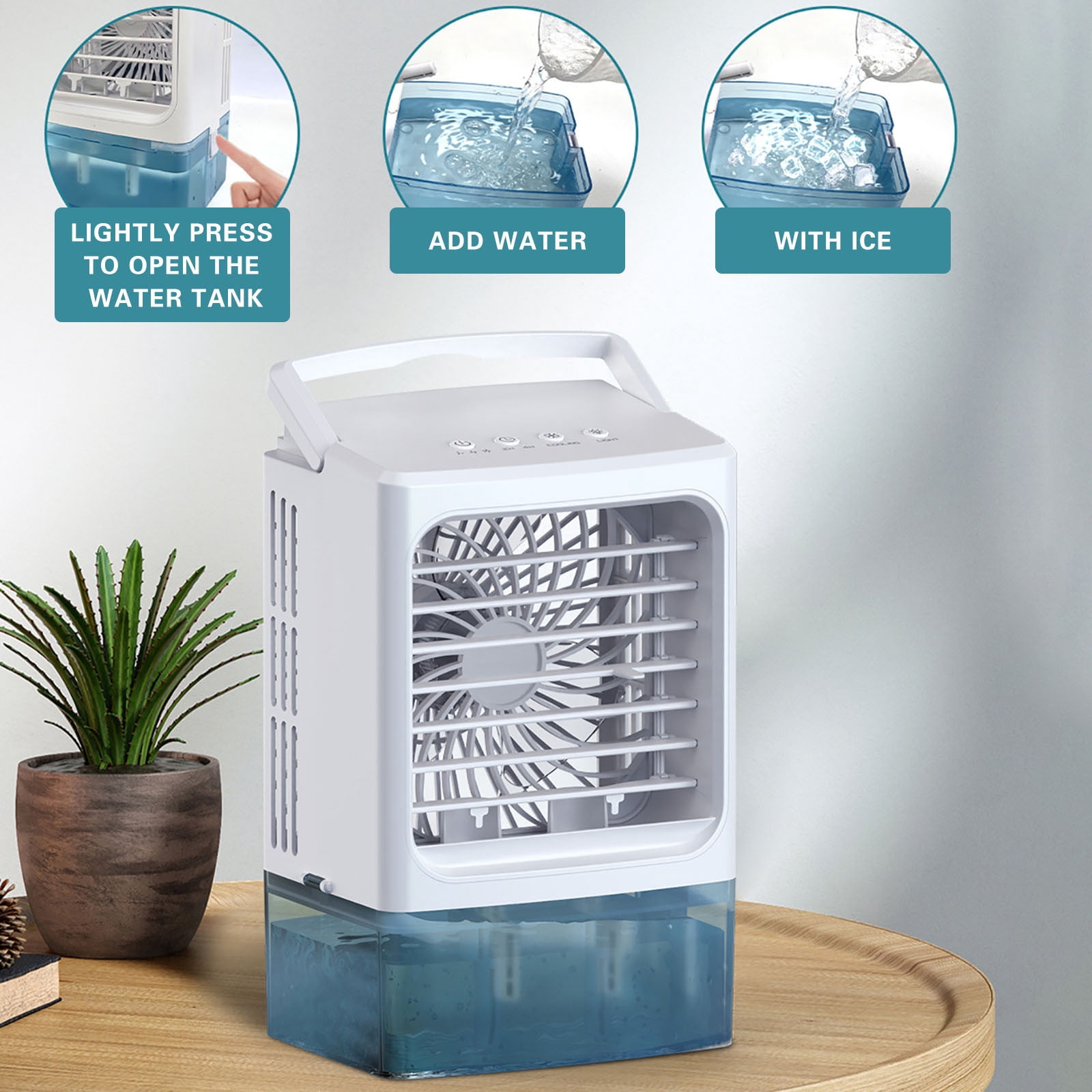 Chanana Portable Air Conditioners, 3 Wind Speed with Icy Mist Mode Portable AC Unit, 900ML Tank Evaporative Air Cooler Fan Blow Cold Air, Mini Cooling Fan with Timer for Bedroom Office