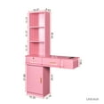 thumbnail image 6 of New Wall Mount Hair Styling Salon Equipment Set: Desk Salon Station with Multi-Layer Storage, 66.93 Inch Makeup Vanity Table with 2 Drawers & Large Cabinet, 6 of 8