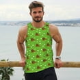 thumbnail image 6 of Goofa dogs on a green background Pattern Men's Workout Tank Top Slim-Fit Tank Quick Dry Fit Muscle Tank Top Beach Tank Top Bodybuilding Sleeveless T Shirt-Large, 6 of 7