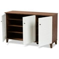 thumbnail image 2 of Bowery Hill Walnut Finished 8-Shelf Wood Shoe Cabinet, 2 of 10