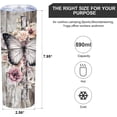 thumbnail image 2 of Butterfly Insulated Skinny Tumblers Cup Coffee Mug with Lid Blue 20oz - Reusable Stainless Steel Water Bottle for Hot & Cold Drinks Tea Cup, 2 of 6