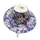 thumbnail image 1 of Sombrero para el sol 2 en 1 plegable con abanico de mano para mujer Sombrero de playa con estampado floral para viajar a la playa, 1 of 8