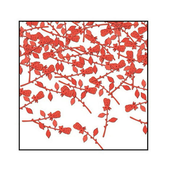 Pack of 6 Red Rose Bud Valentines Day Celebration Confetti Bags 0.5 oz.