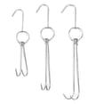 thumbnail image 2 of Stainless Steel Double Meat Hooks Roast Beef Turkey Bacon Shop Hanging Clasp BBQ Grill Hanger Cooking Tools, 2 of 8