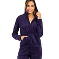 thumbnail image 6 of Juniors Velour 2 Pieces Full-Zip Hoodies Sweatshirt and Pants Super Soft Yoga Running Sport Jacket & Jogger Pants  Velour Tracksuit Set, 6 of 8