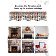thumbnail image 6 of Orange Blue Pumpkins Fall Fireplace Mantle Scarf, Weeping Botanical Thanksgiving Plaid Mantel Cover Table Runner for Home Living Room Door Window, Indoor Outdoor Holiday Party Decor 17" x 90", 6 of 6