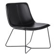 thumbnail image 1 of Chaise d'Appoint Grayson en Similicuir Noir et Base Noire, 1 of 8