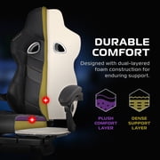 RESPAWN 110 Pro Ergonomic Gaming Chair with Footrest for Adults - Comfortable Office Gaming Recliner with Lumbar Support and Headrest, Racing Style Video Game Chairs for Computer Gamer - White