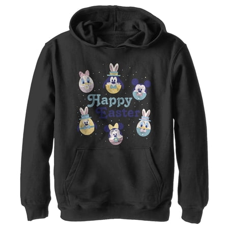 Boy s Mickey & Friends The Egg Squad Crew Pull Over Hoodie Black Small