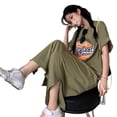 thumbnail image 3 of Short Sleeved Oversized Maxi Dress,Oversized Maxi Dress Letter Printed Oversized Maxi Dress Split Oversized Maxi Dress Highly Versatile, 3 of 5