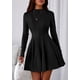 thumbnail image 2 of Vestido PRETTYGARDEN 2025 Manga Larga Línea A con Volantes Negro XL, 2 of 8