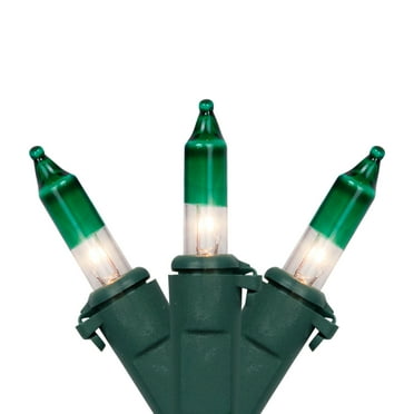 Northlight Mini Christmas Light Set - Clear with Green Tips - 20.25' Green Wire - 100ct