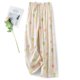 thumbnail image 3 of Pantalones de Piernas Anchas Casuales para Mujeres Impresión de Moda Pantalones de Longitud Completa Elásticos Regulares para Uso Casual, 3 of 5