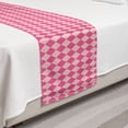 thumbnail image 2 of Geometric Rhombus Bed Runner, Pattern of Pink Monochrome Argyle Feminine Concept Illustration, Decorative Accent Bedding Scarf for Hotels Homes and Guestrooms, Twin, Pink and Blush, by Ambesonne, 2 of 2