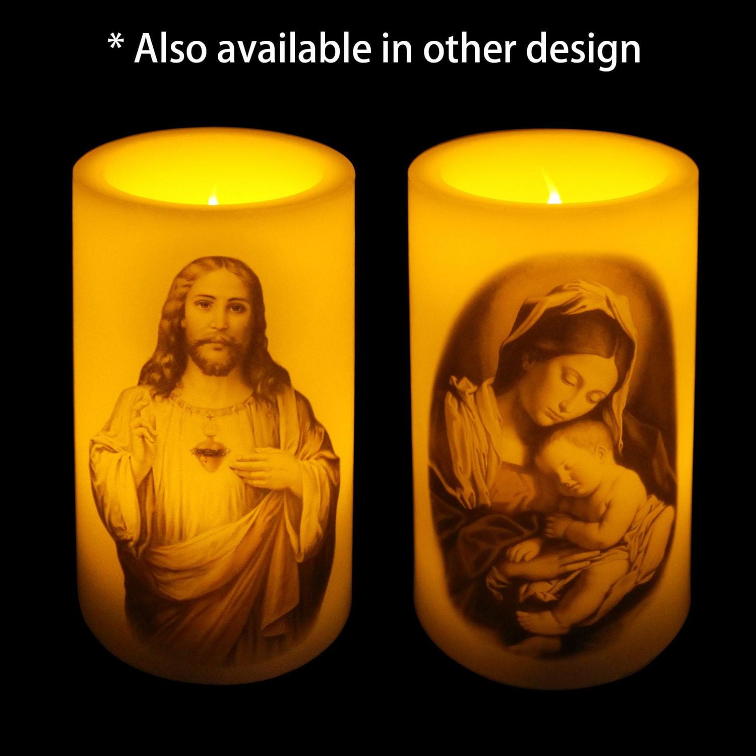 Mainstays 5" Unscented LED Wax Pillar Candle - Sacred Heart