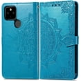 thumbnail image 2 of for Google Pixel 5A 5G Wallet Phone Case,Mandala Embossing PU Leather Phone Case with Credit Card Holder & Hand Strap Kickstand Flip Folio Closure Cover for Google Pixel 5A 5G MTL Blue, 2 of 16